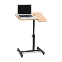 Suport laptop lemn, inaltime reglabila, cu roti, rotativ, 95x60x40cm