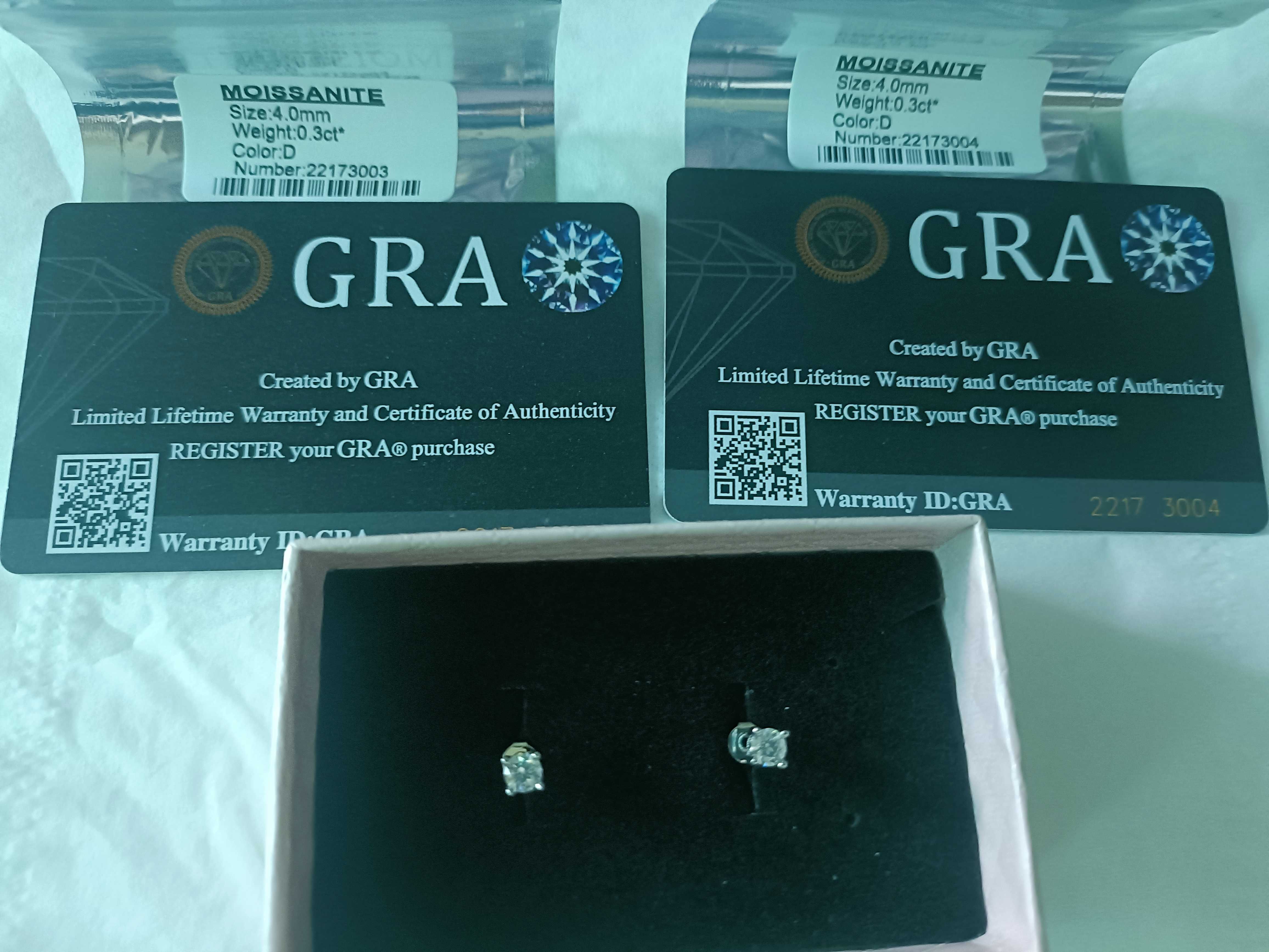 Cercei cu diamant Moissanite