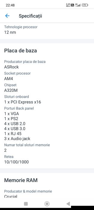 Calculator desktop sistem PC cu monitor și tastatura inclus