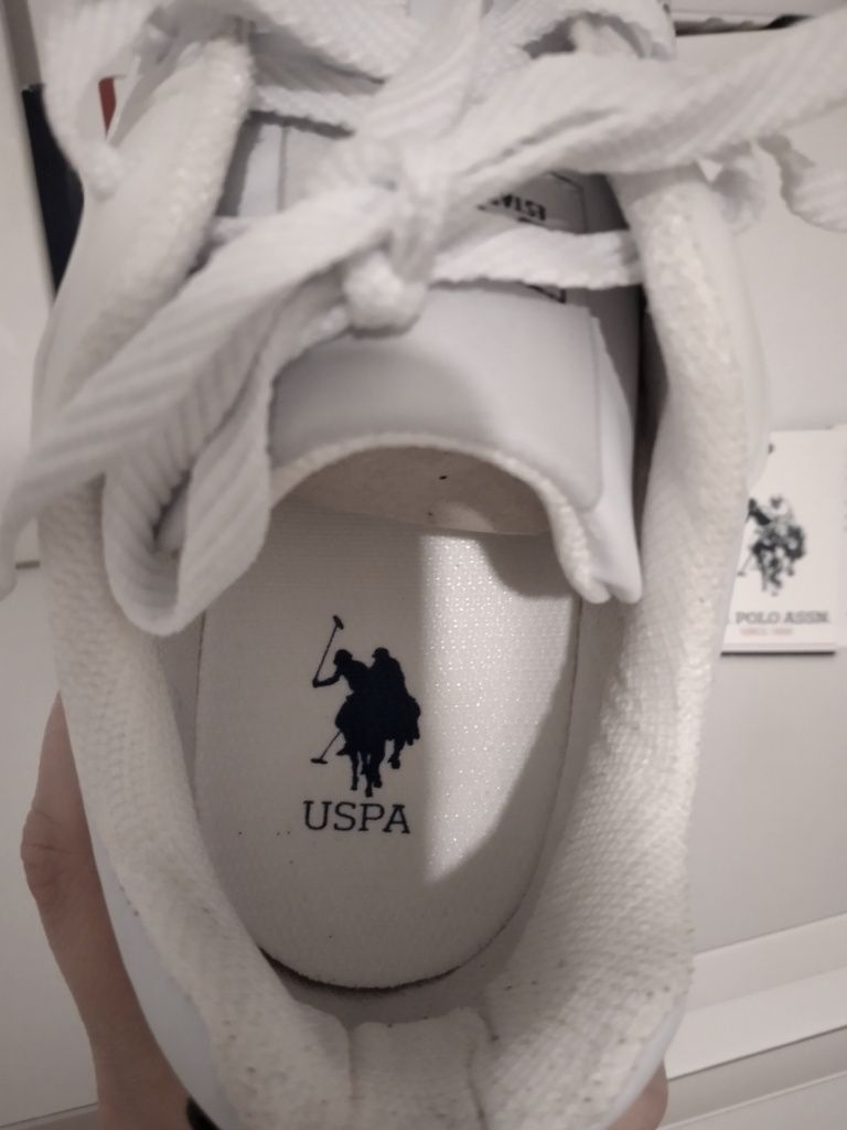 U.S. Polo Assn., Pantofi sport de piele ecologica  cu logo Vance