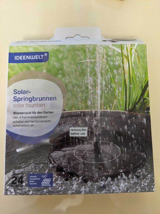 фонтан на солнечной батарее для огорода , декоративный