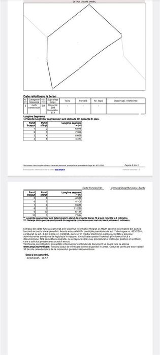 Teren intavilan, suprafata de 212 mp, deschidere 13 m, Dorobanti