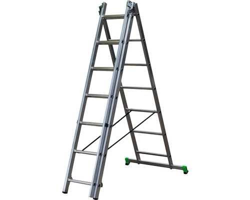 Scară aluminiu multifuncțională - 3 tronsoane 3 x 7 trepte