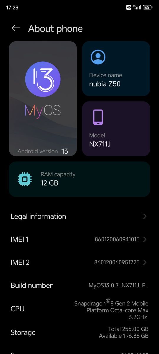 Nubia Z50 256GB проблем с камерата