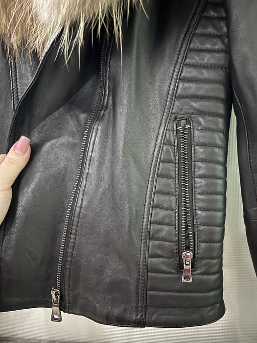 Geaca piele naturala cu blana naturala