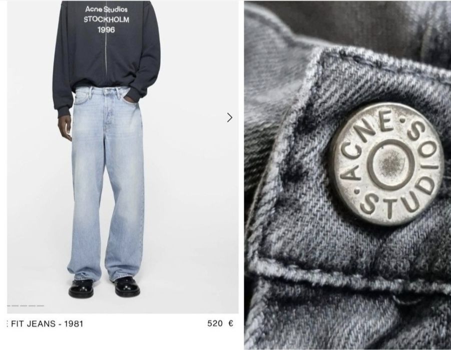 Blugi de lux Acne Studios, Bărbați - Drepti - W32/L32 - Suedia