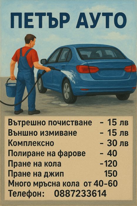 Почистване на вашият автомобил!!