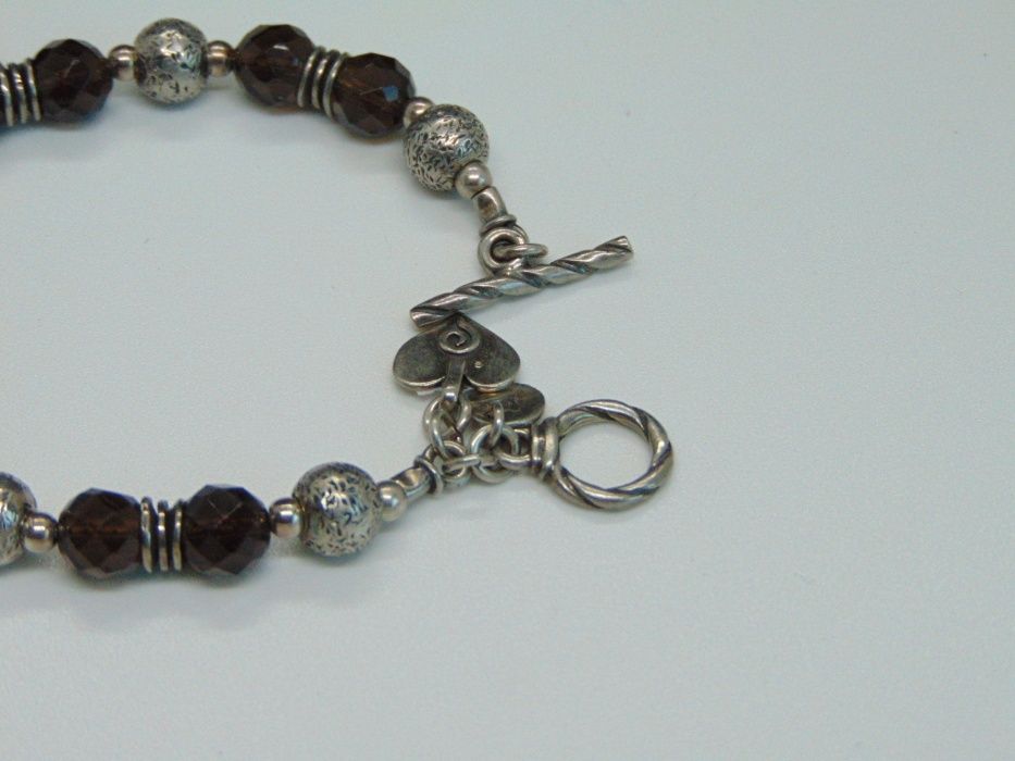 Bratara din argint si quartz fumuriu