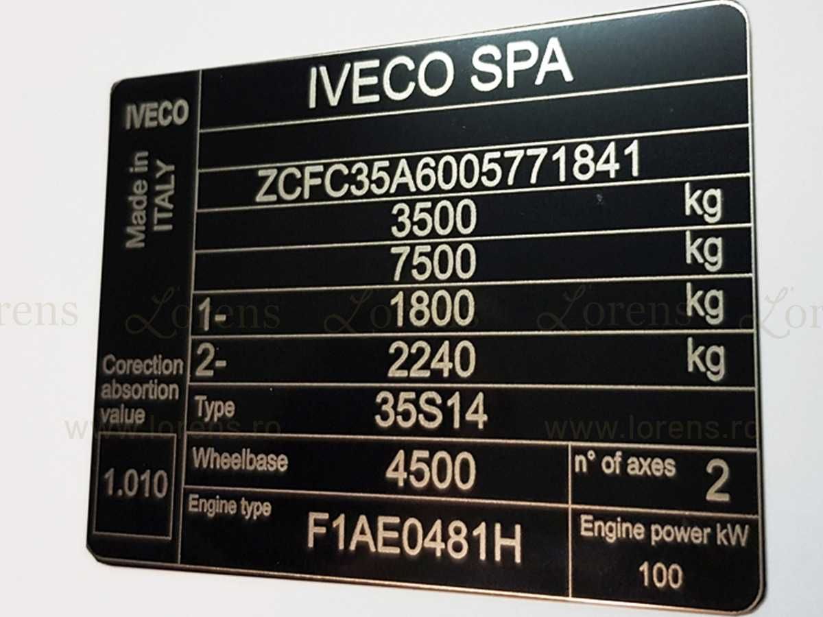 Placa timbru si plăcuțe de identificare echipamente- gravate pe metal