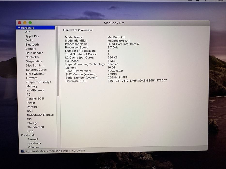 MacBook Pro 15” Retina – i7 / 16GB RAM / SSD 500GB