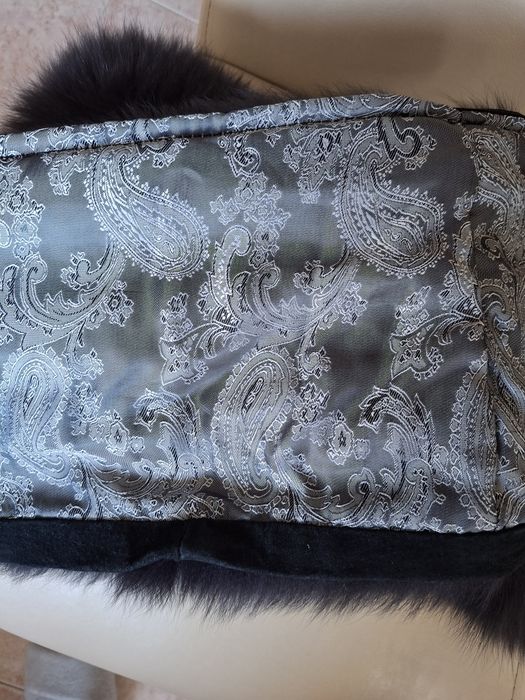 Палто от естествена кожа с косъм