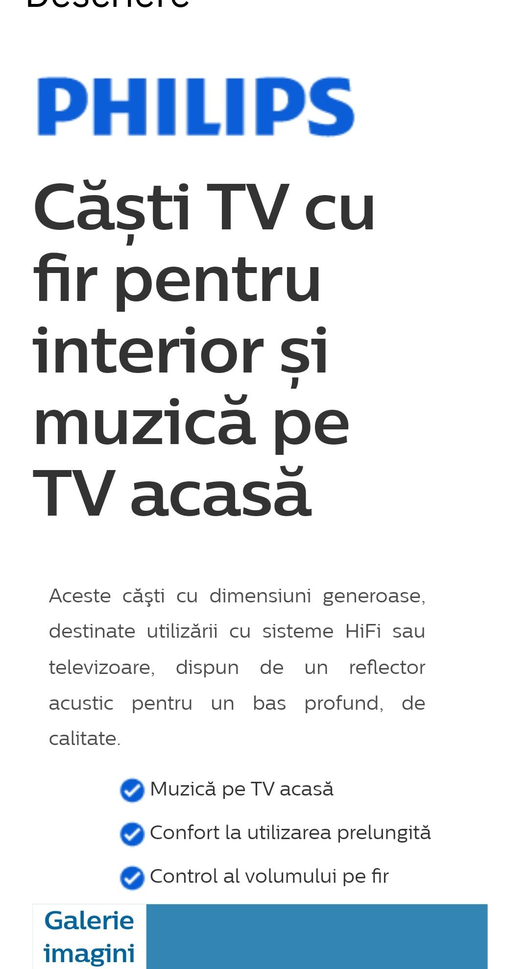 Vand casti Philips pentru Tv si muzica