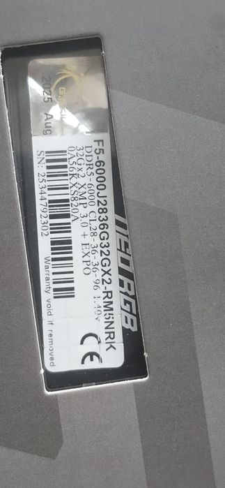 Ram 32gb DDr5 6000 Cl28 !!! NOI RGB AMD EXPO Intel XMP3 f5-6000j2836g3