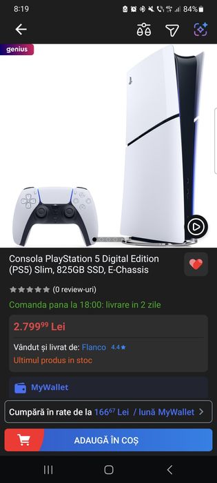 Consola PlayStation 5 Digital Edition PS5 825GB SSD NOU