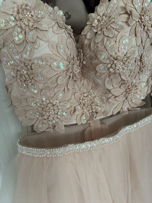 Rochie de ocazie deosebita roz somon