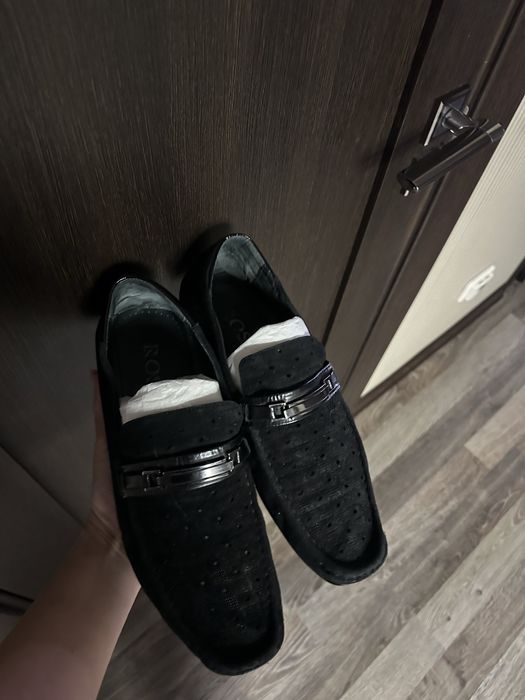 Мужские лоферы натуральная замша boss