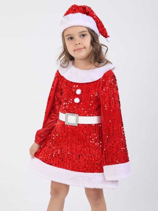 Платья Санты с паетками новогодние