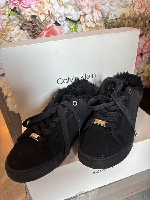 Черни велурени кецове Calvin Klein