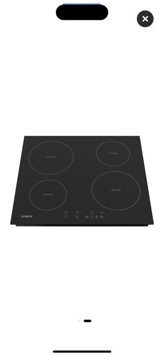 Plita incorporabila SAMUS, 60 cm, 4 zone, 7000 W, sticla ceramica