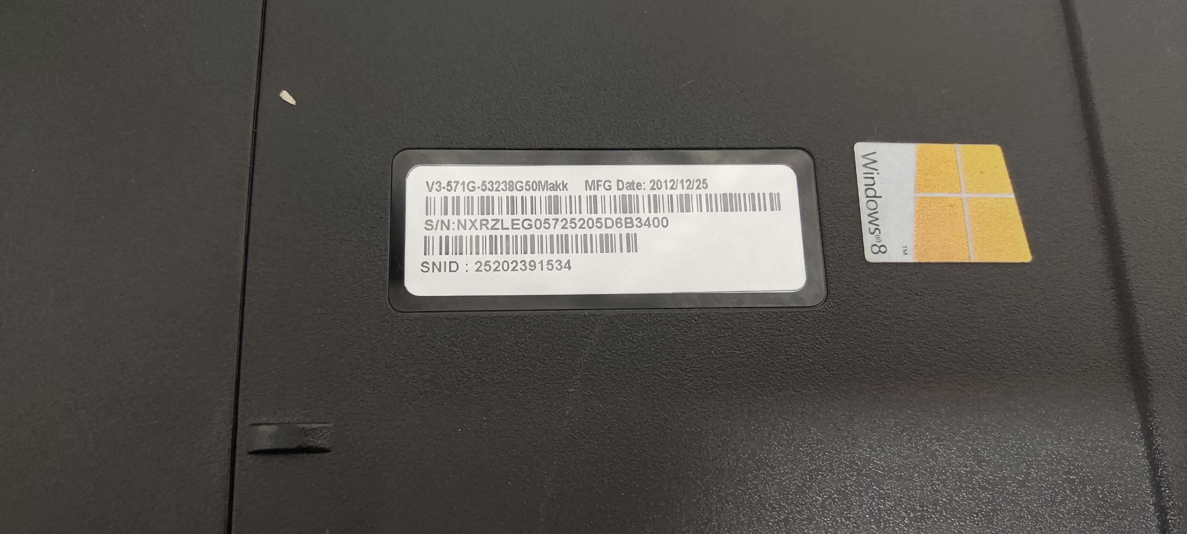 Laptop Acer Aspire V3-571G  Intel Core i5-3230M 8 GB DDR3 SSD 128 Nou