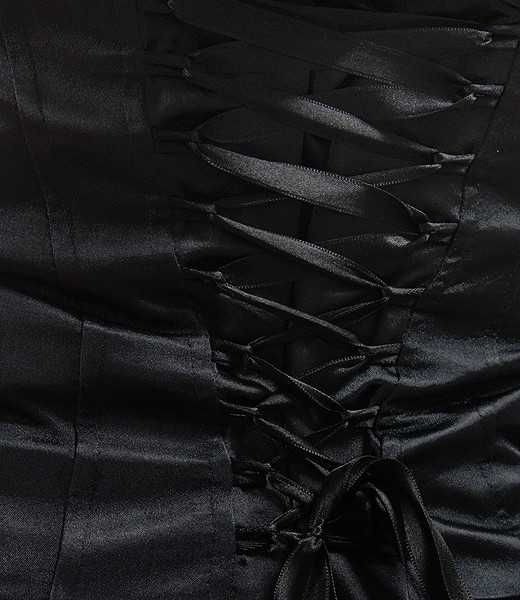 Corset elegant negru, masura XL, marca YOKKO, satin, nou