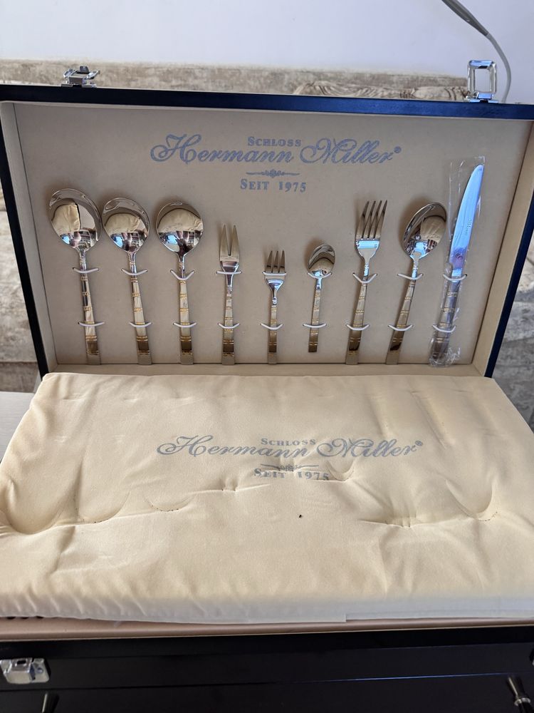 Set 72 Tacamuri Lux Inox Placate cu Aur