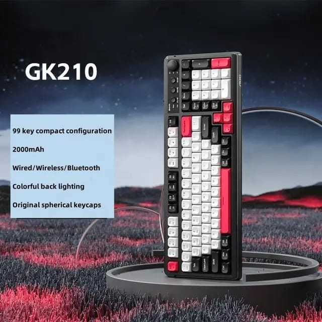 Tastatura mecanica Gaming Wireless Bluethooth 2.4 GHZ, 99 taste, RGB