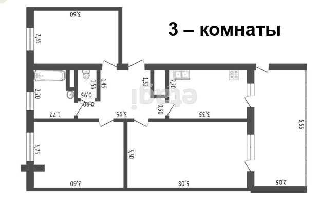 Центр.Садык Азимова. 3х комн в ипотеку. ( VI )