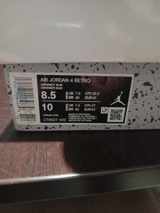 Jordan 4 university blue