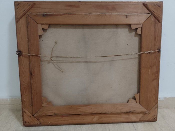 Tablou antic deosebit in ulei pe pânza , dimensiuni 68 cm cu 58