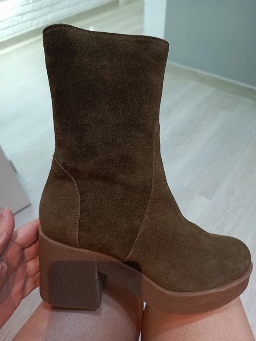 Полусапоги женские замша