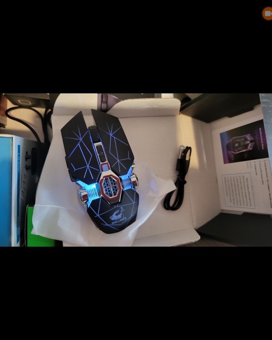 Геймърски аксесоар Чисто нова SkyLion бяла геймърска мишка RGB