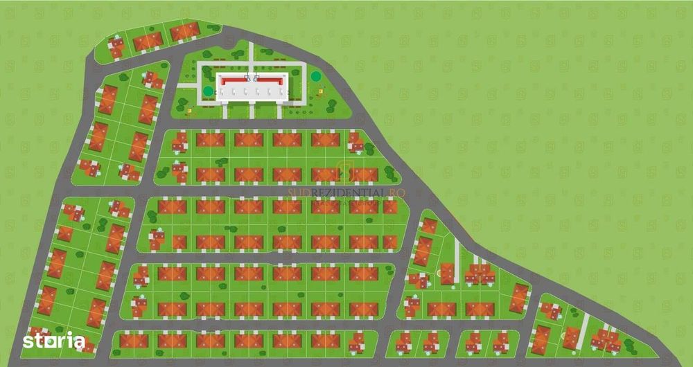 Lot teren casa in rate Frumusani . 657 mp cu dubla deschidere