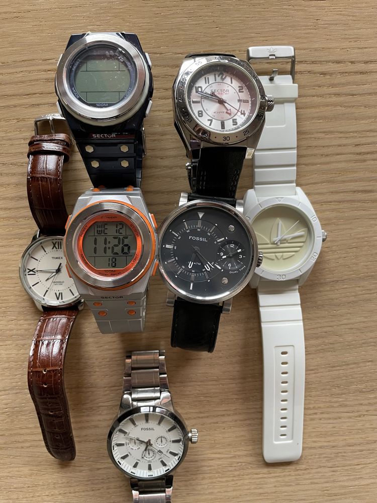 Ceas curea piele Sector, Fossil, Timex,