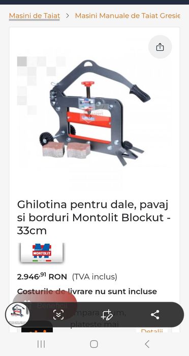 Ghilotina montolit pentru pavele si borduri