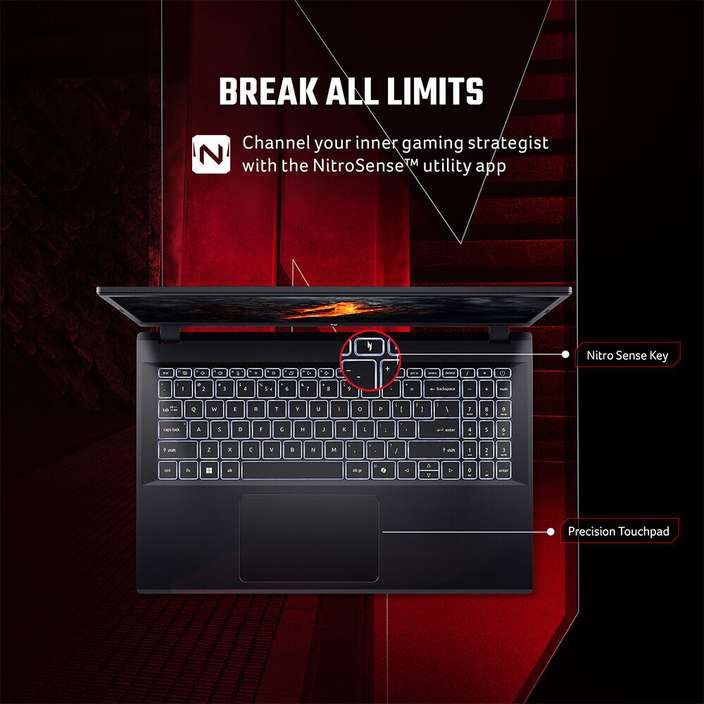 Ноутбук Acer Nitro V15, Ryzen 5 7535HS, NVIDIA RTX 2050 + Windows 11