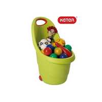 Кош за играчки с колелца Keter Kiddies Go, Зелен