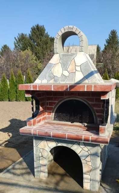 Барбекю с фурна - пещ Стандарт (комбинирано) с облицовка от камък