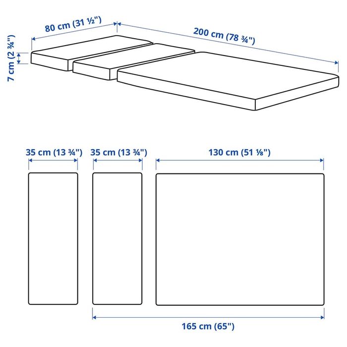 Pat extensibil Ikea Minnen 80x200 cu 2 saltele si somiera
