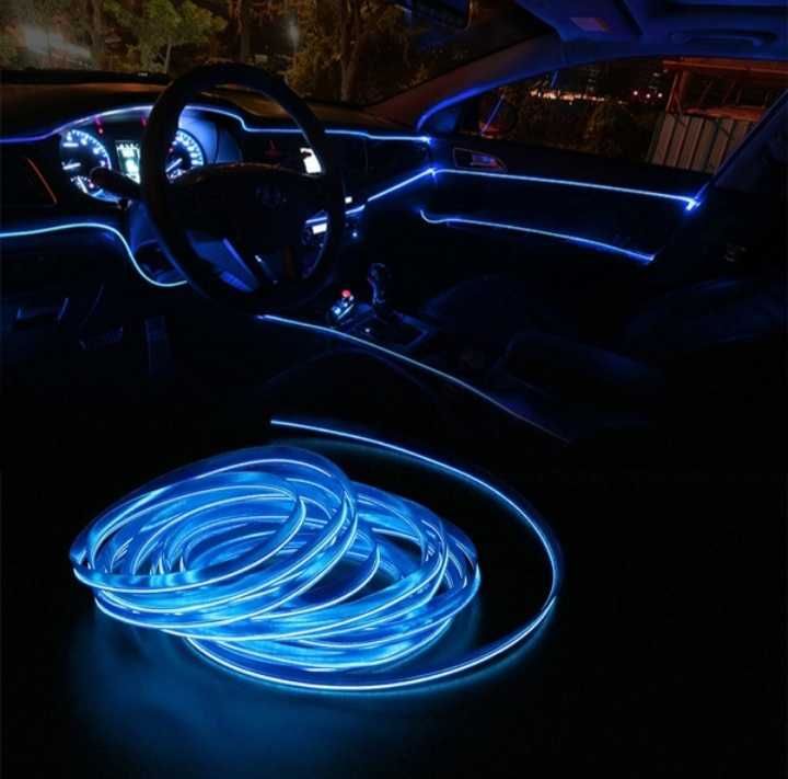 Интериорно -Амбиентно Осветление на Автомобили - 3м. / 7 цвята