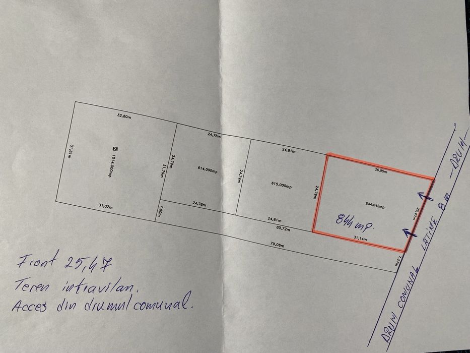 Vând TEREN INTRAVILAN în CÂMPENEȘTI (cu certificat urbanism informare)