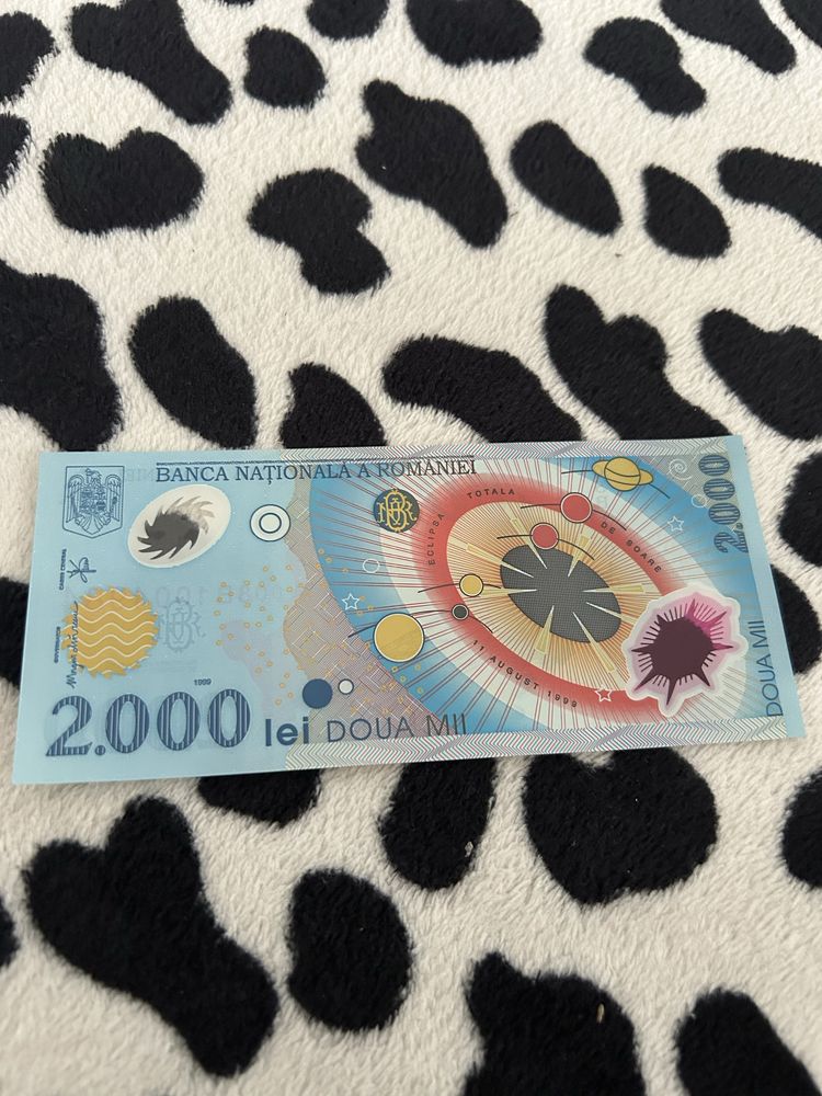 Bancnote noua 2000 lei cu eclipsa
