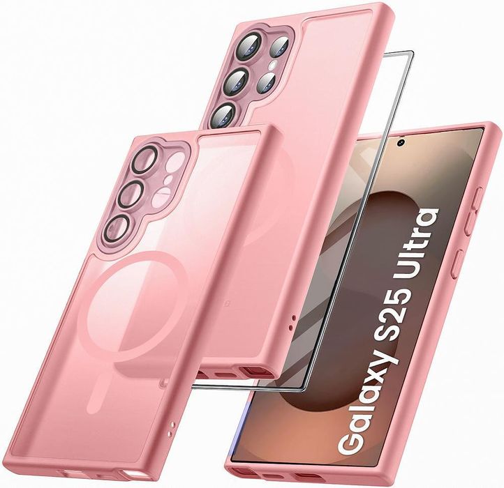 Матов magsafe кейс за samsung galaxy s25 ultra - розов