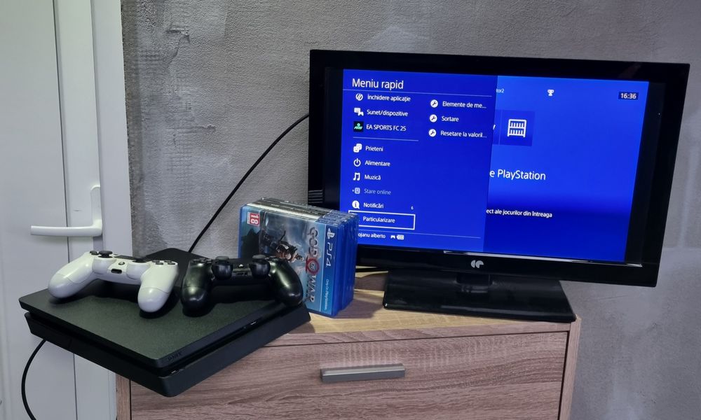 PS4 Slim 500GB 2Controllere  + 5 jocuri