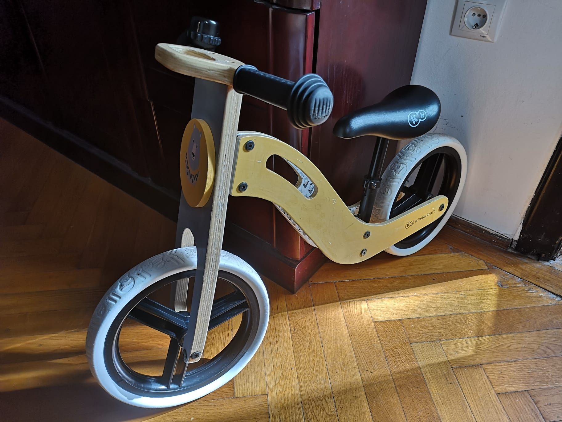 Bicicleta din lemn fara pedale Kinderkraft - Uniq honey