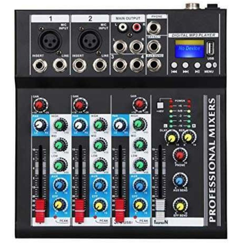 Mixer audio profesional bluetooth WVNGR F4-MB 4 canale