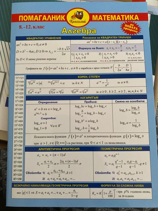 Помагала за 8-ми клас по български език и литература и математика