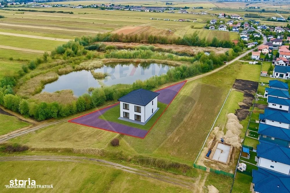 Teren intravilan 1350 mp – Jucu de Mijloc, lângă lac – ideal duplex