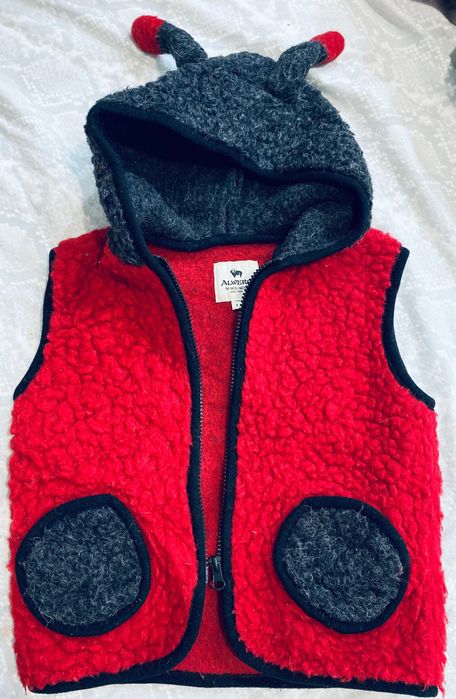 Vestă alwero buburuză mărimea S lana merinos