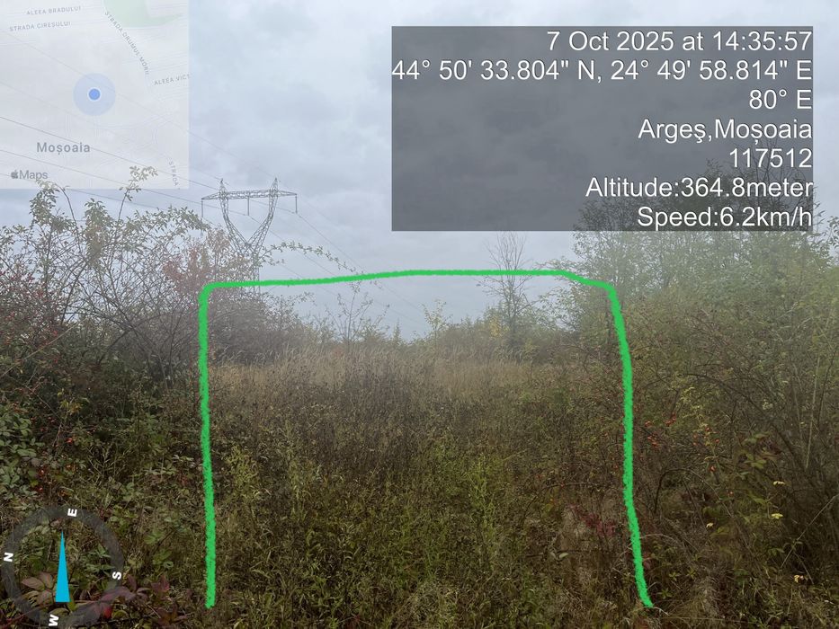 Teren  de vanzare in suprafata de  2000 mp in Sat Smeura, Jud. Arges